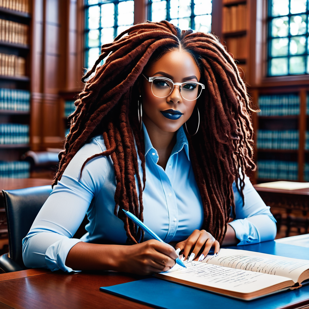 women writing in library