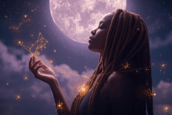 woman and the moon